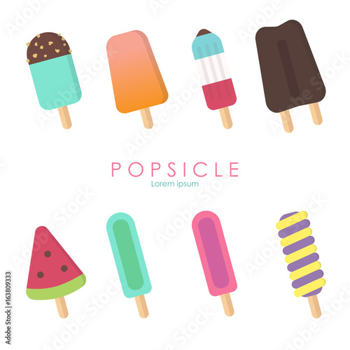 Popsicle ice cream vector set