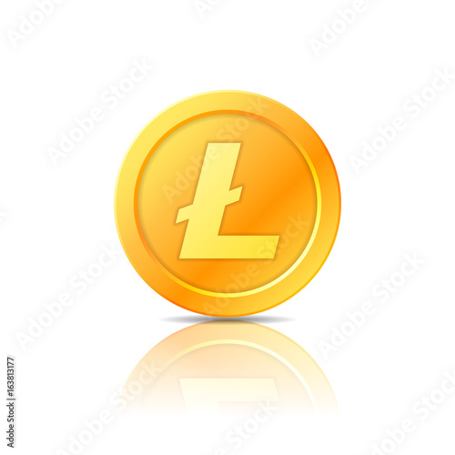 Litecoin symbol, icon, sign, emblem. Vector illustration.