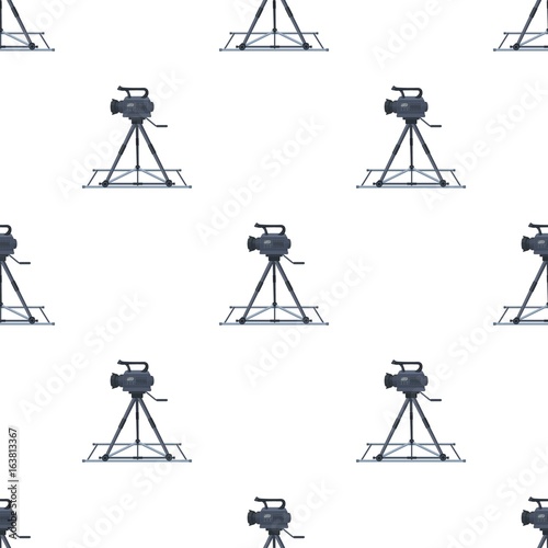 Camera moving on rails.Making movie single icon in cartoon style vector symbol stock illustration web. photo