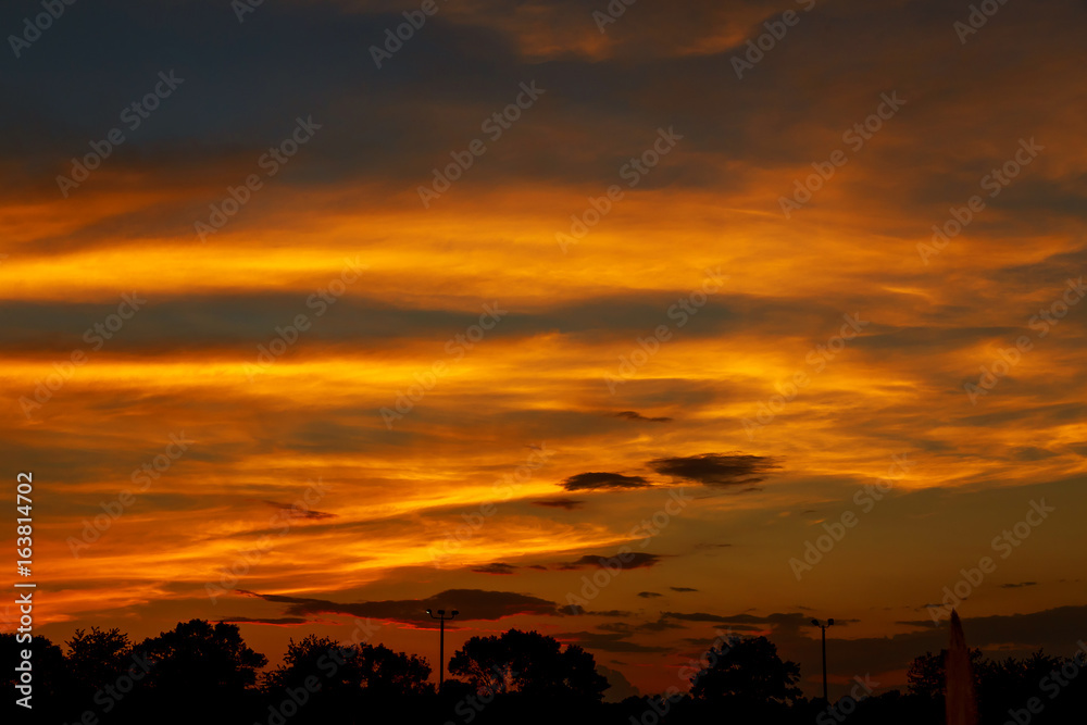 sunset red sky cloud cloudscape, landscape