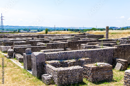 View of the archaeological site of Lucus Feroniae, near Rome, Italy photo
