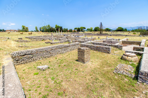 View of the archaeological site of Lucus Feroniae, near Rome, Italy photo