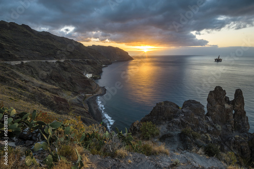 Sunset over the rocky coast of atlantic © Mike Mareen