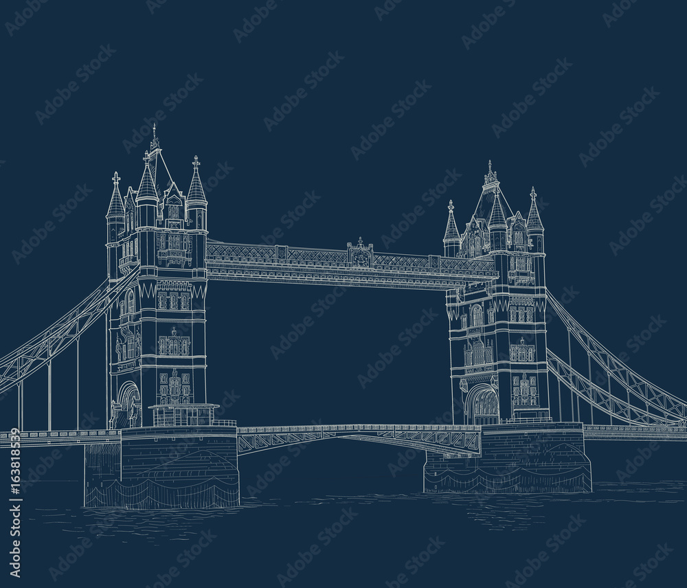 Obraz premium Sketch Tower Bridge