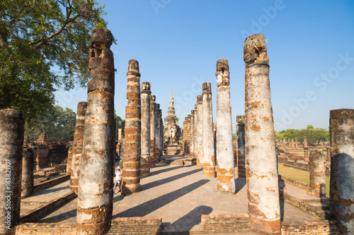 Ancient Buddha Statue at Sukhothai historical park, wat Mahathat Temple, Sukhothai Historical Park, Unesco