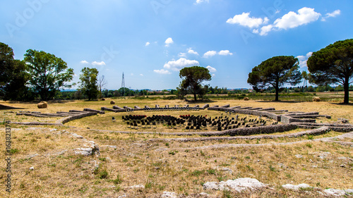 View of the archaeological site of Lucus Feroniae, near Rome, Italy photo