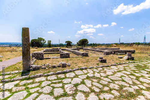 View of the archaeological site of Lucus Feroniae, near Rome, Italy photo