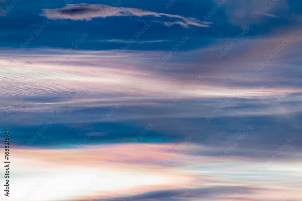 Obraz premium colorful dramatic sky with cloud at sunset