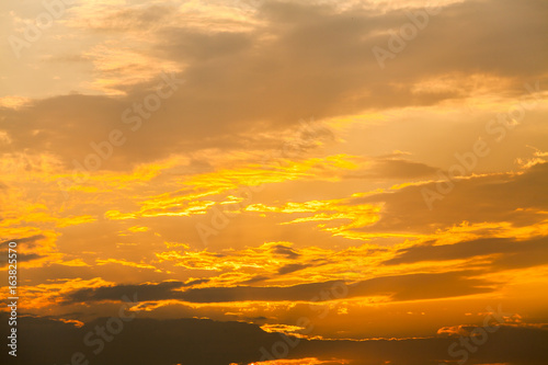 colorful dramatic sky with cloud at sunset