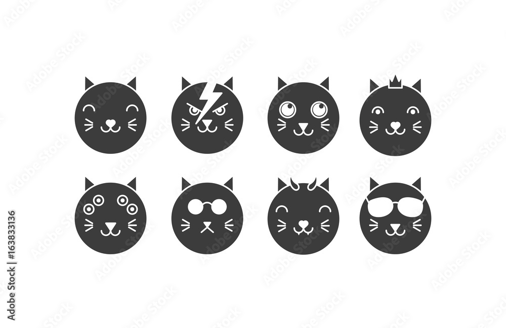 silhouette cat icon set silhouette cat icon set