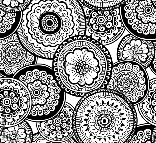 Decorative nature ornamental seamless pattern. Beautiful doodle art pattern. Zentagle style. Ethnic pattern