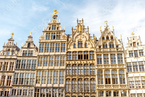 View on the beautiful buildings on the Grote Markt square in Antwerpen city in Belgium