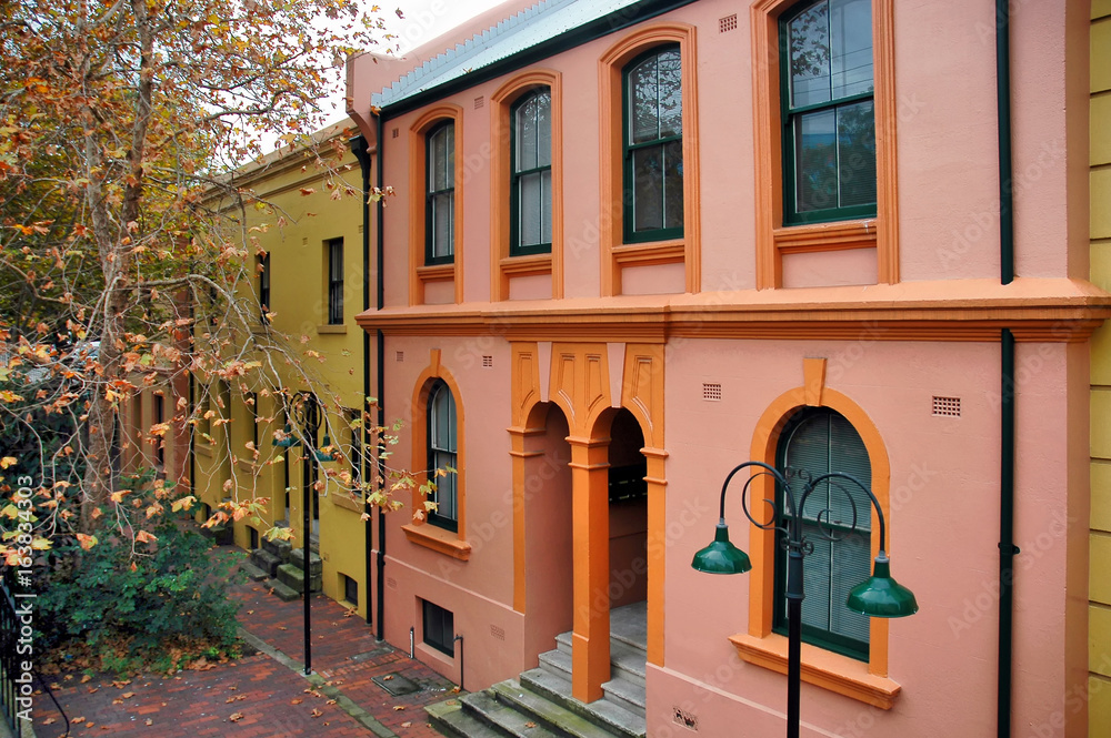 Facade of old town home in Sydney, Australia