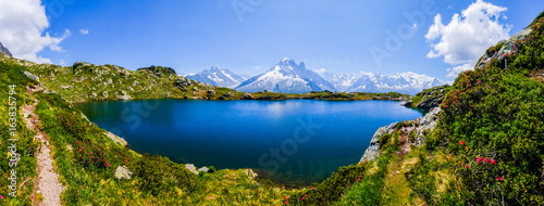 Mont Blanc and lake photo