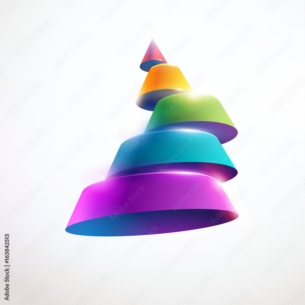 3D colorful cone