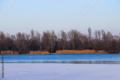 View on the river Dnieper on winter