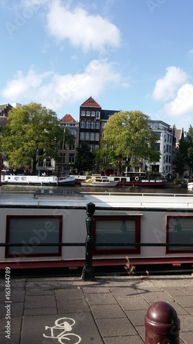 Amsterdam, port, vu du ciel, paysage, monument, bateau, ciel, pont, bodybuilding, tour, couché soleil