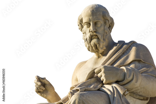 The Greek philosopher Plato over white background photo
