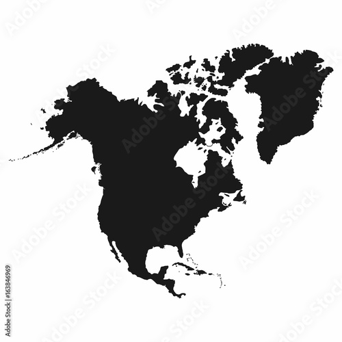 North America map. Monochrome North America icon