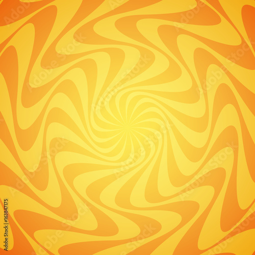 Yellow grunge sunbeam background. Sun rays abstract wallpaper. Surface pattern design with symmetrical lines ornament.