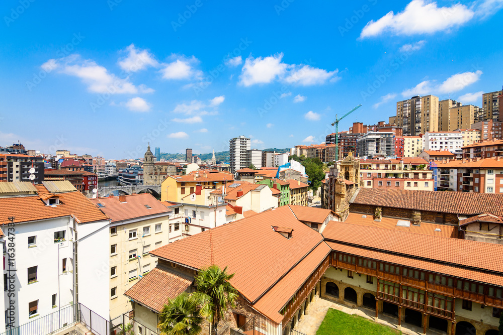 panoramic views to Bilbao old town, Spain