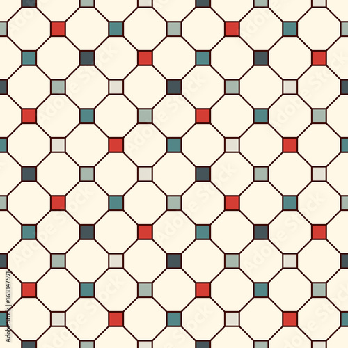 Repeated squares abstract background. Minimalist seamless pattern with geometric ornament. Checkered wallpaper.