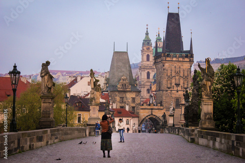 Photography People taking pictures at Prague's Charles bridge
