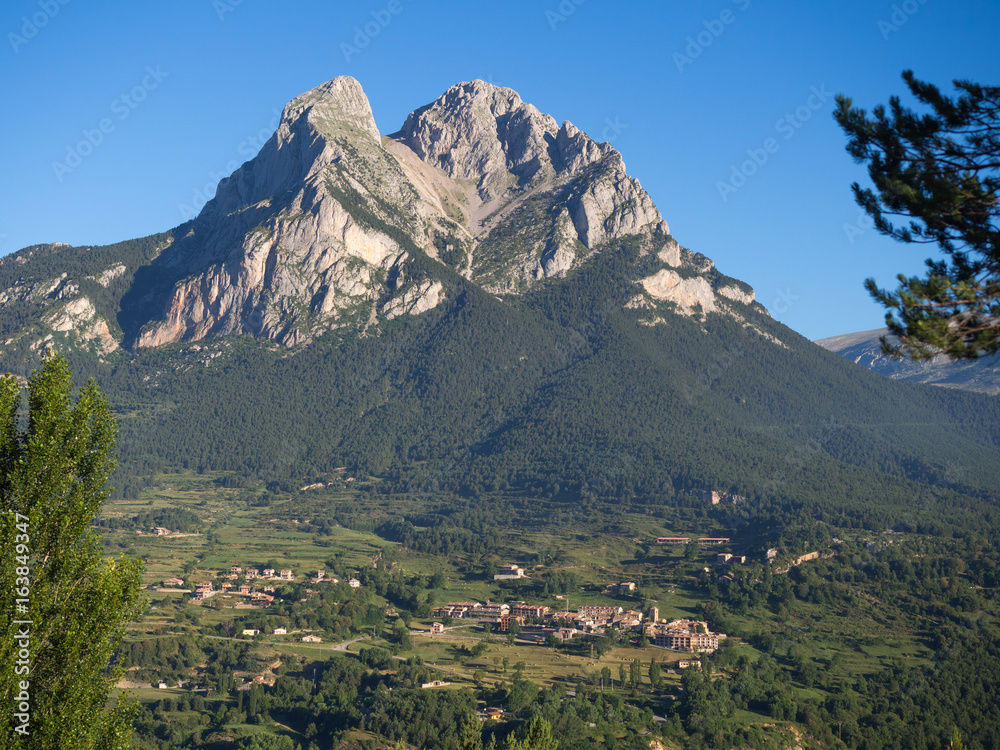 Pedraforca and town of Saldes