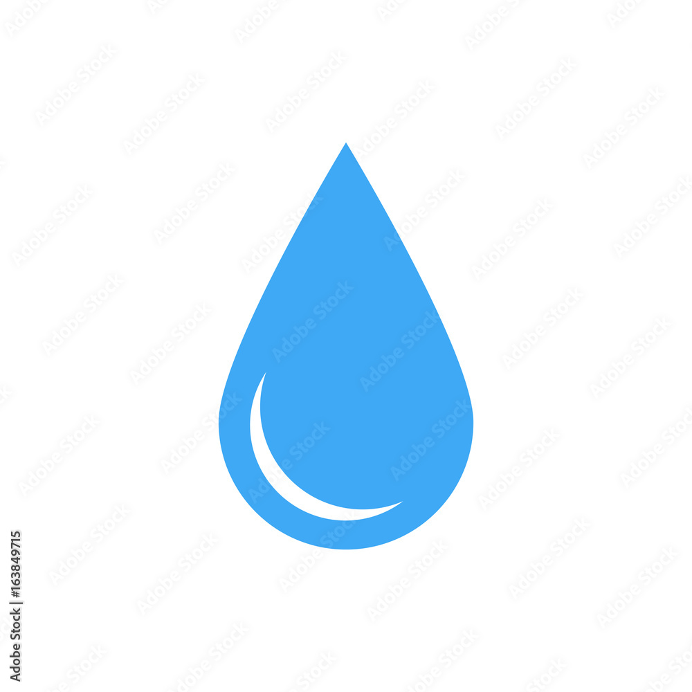 Blue water drop symbol. Simple flat vector icon isolated on white background. Blue water drop symbol. Simple flat vector icon isolated on white background.