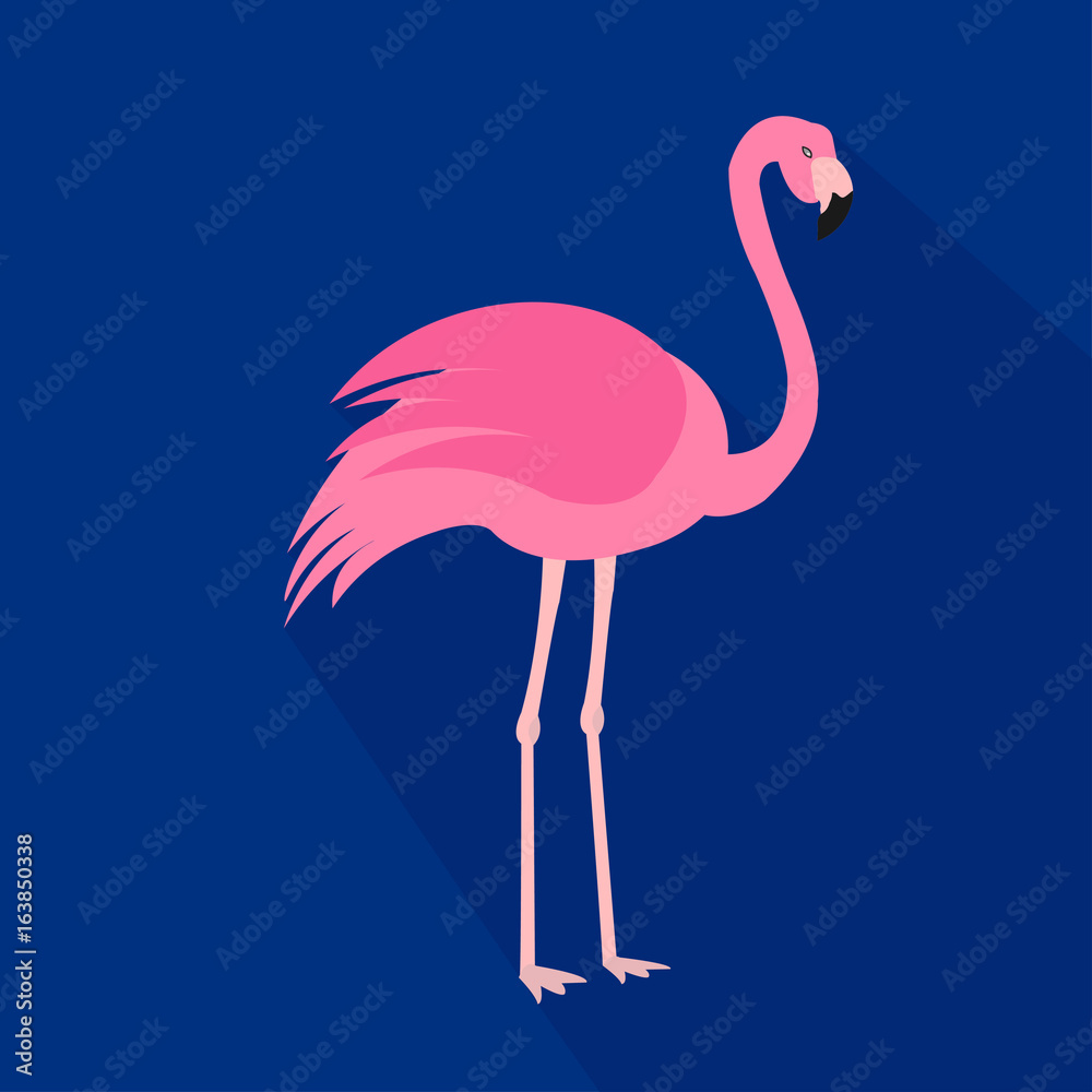 Fototapeta Flamingo cartoon flat icon. Brazil. Vector illustration.