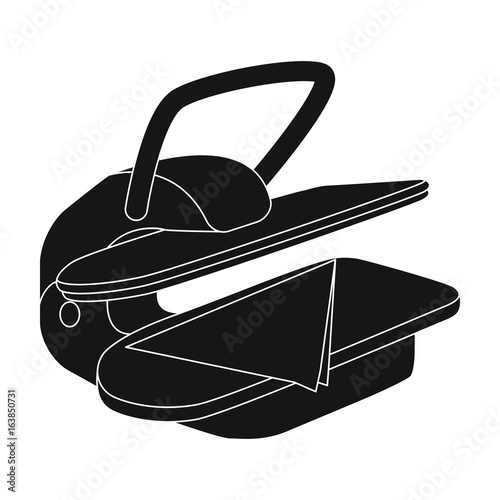 Press for ironing linen. Dry cleaning single icon in black style vector symbol stock illustration web.