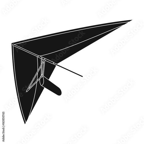 Hang gliding.Extreme sport single icon in black style vector symbol stock illustration web.