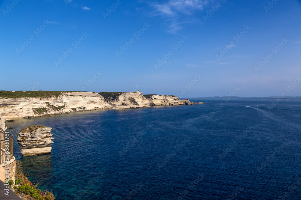 Island of Corsica, France. Picturesque shores of the sea in Bonifacio