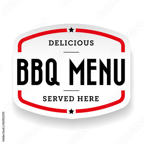 Barbecue menu Bbg vintage label
