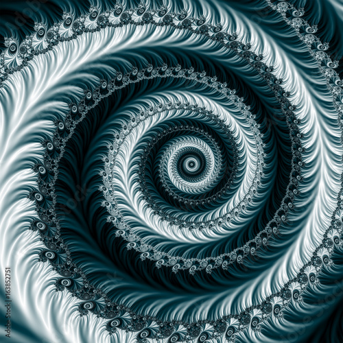 Cyan striped fractal.