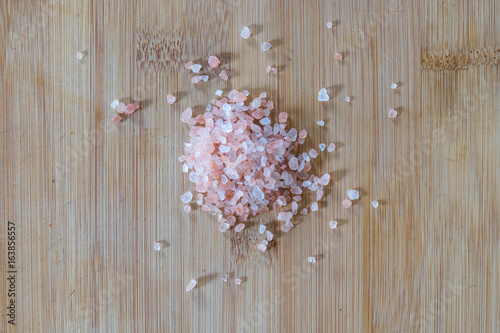 Himalayan Pink Rock Salt on Bamboo Board