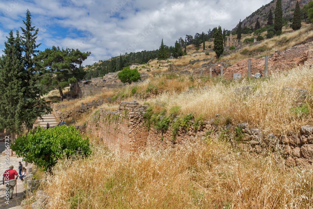 Ruins of Ancient Greek archaeological site of Delphi, Central Greece Ruins of Ancient Greek archaeological site of Delphi, Central Greece