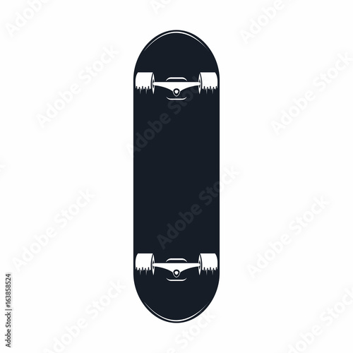 Skateboard. Vintage skateboard icon isolated on white background photo