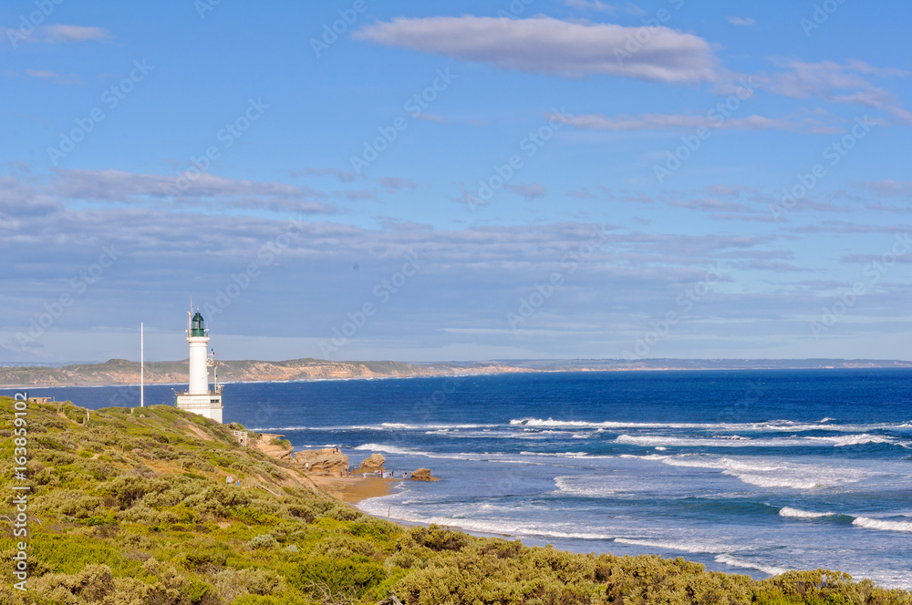 Point Lonsdale lighthouse in Victoria at the entrance of the Port Phillip Bay is one of the few manned lighthouses remaining in Australia Point Lonsdale lighthouse in Victoria at the entrance of the Port Phillip Bay is one of the few manned lighthouses remaining in Australia