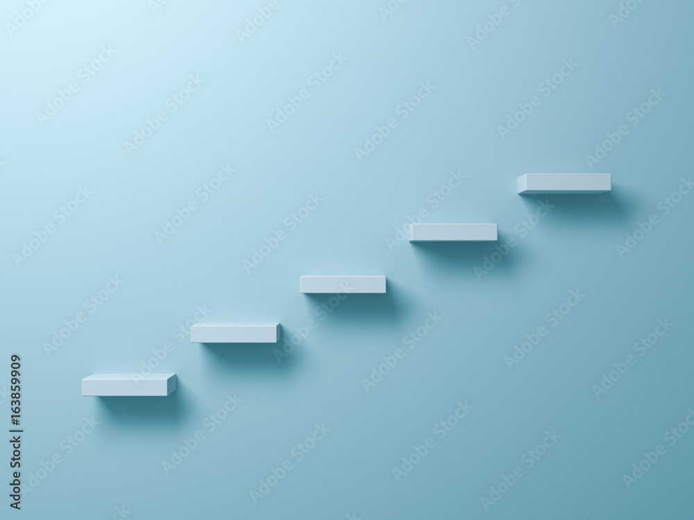 Abstract stairs or steps concept on light green pastel color wall background with shadow. 3D rendering. Abstract stairs or steps concept on light green pastel color wall background with shadow. 3D rendering.