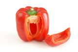 Cut open red pepper 