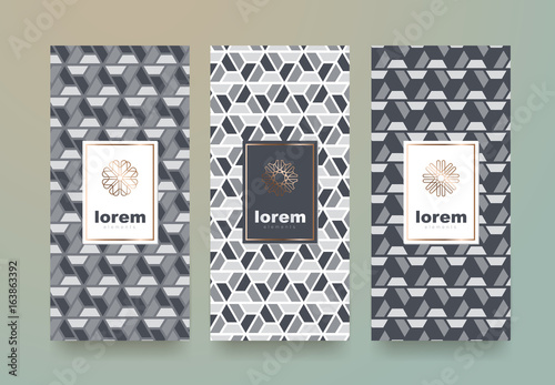 Vector set packaging templates with different texture for luxury products.logo design with trendy linear style.vector illustration