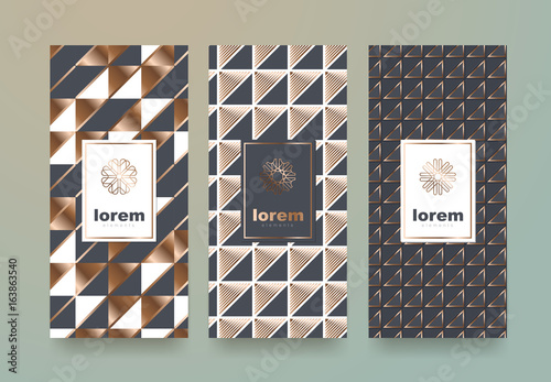 Vector set packaging templates with different texture for luxury products.logo design with trendy linear style.vector illustration