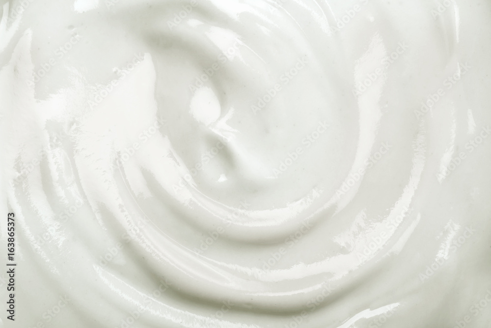 close up the white creamy homemade yogurt texture background - obrazy, fototapety, plakaty 