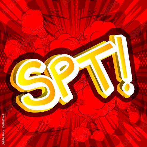 Spt! - Vector illustrated comic book style expression.