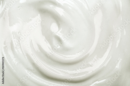 close up the white creamy homemade yogurt texture background