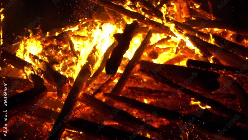 real big fire on nature