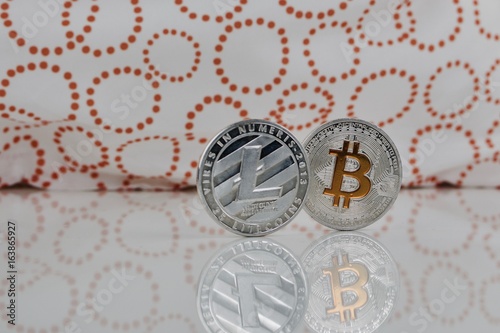 Silver Litecoin and Bitcoin © adriantoday