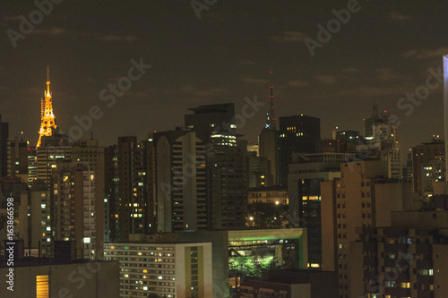 Skyline in São Paulo city at night