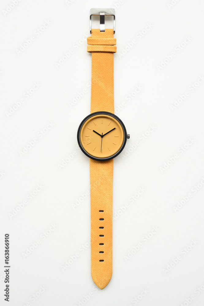 Yellow wristwatches isolated on white background Yellow wristwatches isolated on white background